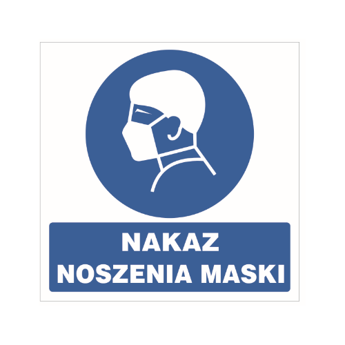 Koronawirus - Nakaz noszenia maski  - naklejka